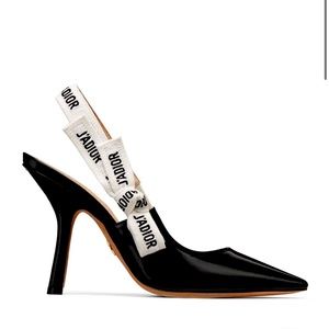 Dior J'Adior Patent Slingback Pumps in Black Size 9